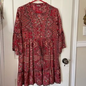 Artistic Bohemian Silk Dress